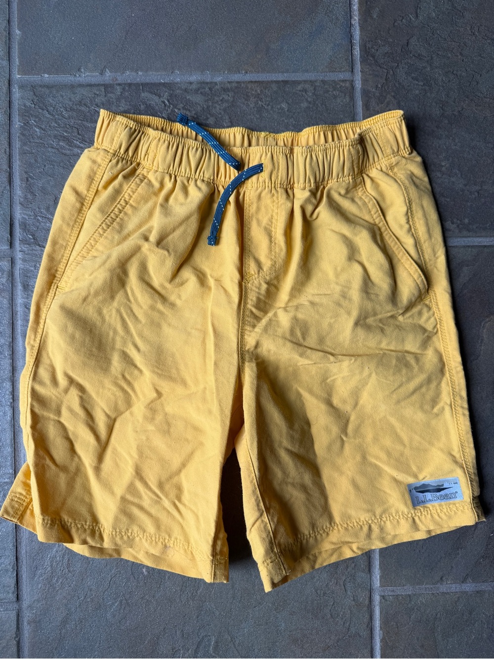 L.L. Bean Yellow Boys Girls Drawstring Hybrid Shorts